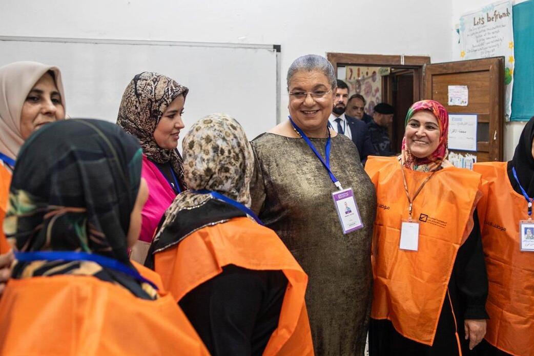 SRSG Hanna Tetteh with some women electoral staff in Central Tripoli Municipality