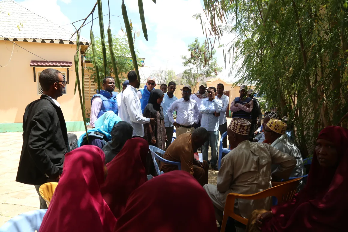 A delegation from Somali Joint Fund and representatives from the federal government of Somalia and Southwest State receive a briefing during a tour of the Southwest State Ministry of Justice and Alternative Dispute Resolution in Baidoa, Southwest State of Somalia, on 28th October 2024. Photo of a delegation from Somali Joint Fund and representatives from the federal government of Somalia and Southwest State receive a briefing during a tour of the Southwest State Ministry of Justice and Alternative Dispute Resolution in Baidoa, Southwest State of Somalia, on 28th October 2024.