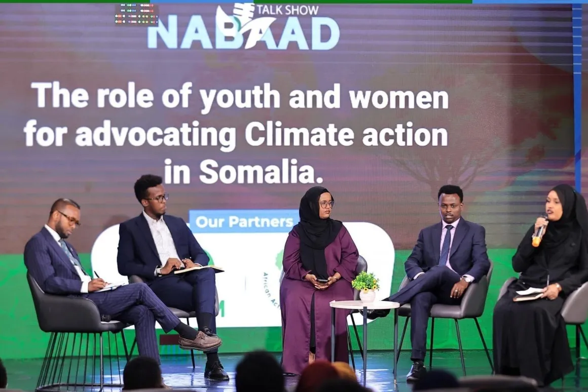 Abdishakur Abdirahman in a talk show titled "NABAAD", focusing on "The role of youth and women for advocating climate action in Somalia". Abdishakur Abdirahman in a talk show titled "NABAAD", focusing on "The role of youth and women for advocating climate action in Somalia".