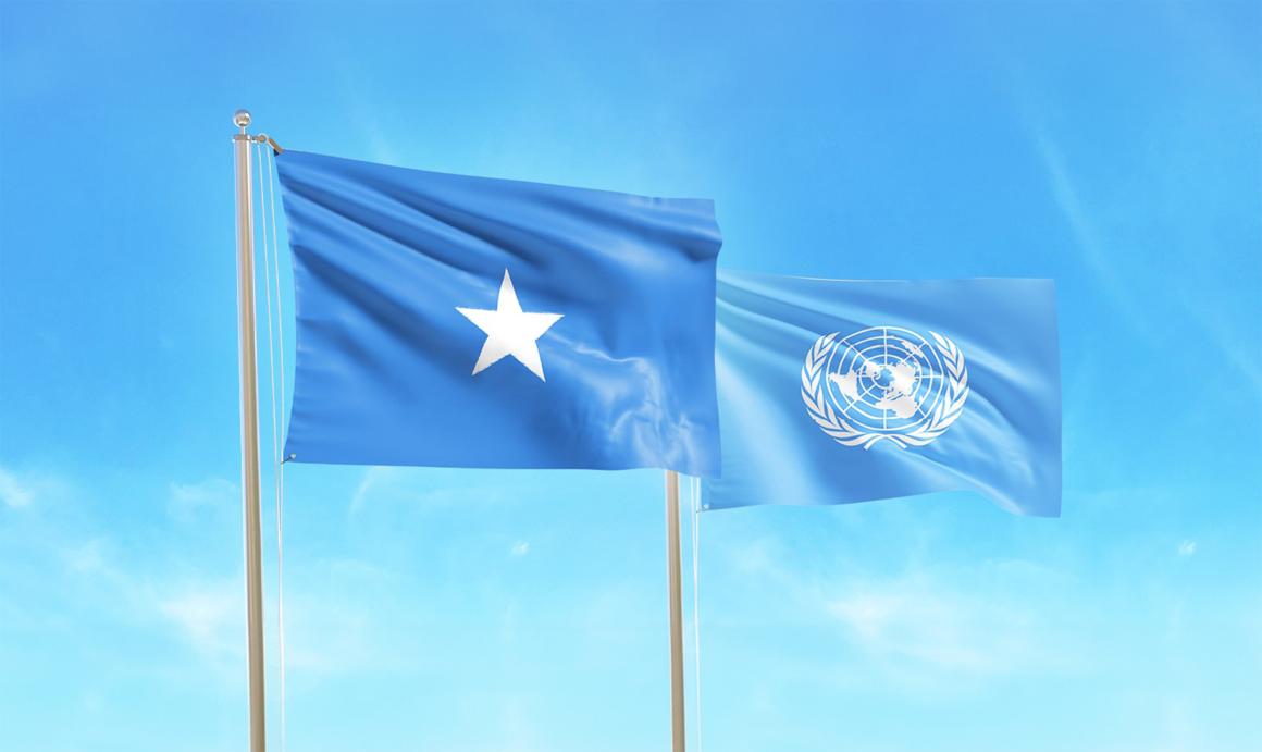 UN and Somalia Flag