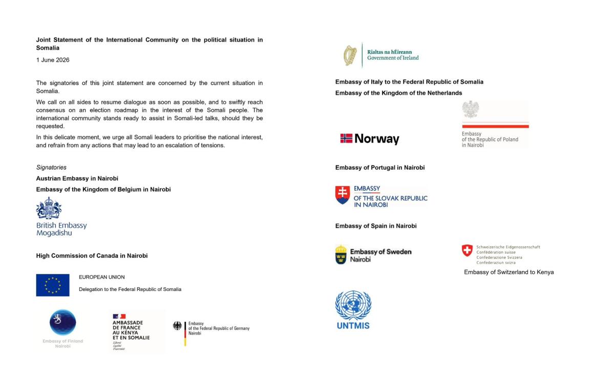 Joint statement of the international community on the political situation in Somalia